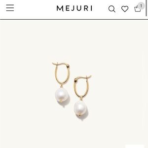 Mejuri organic Pearl hoop earrings